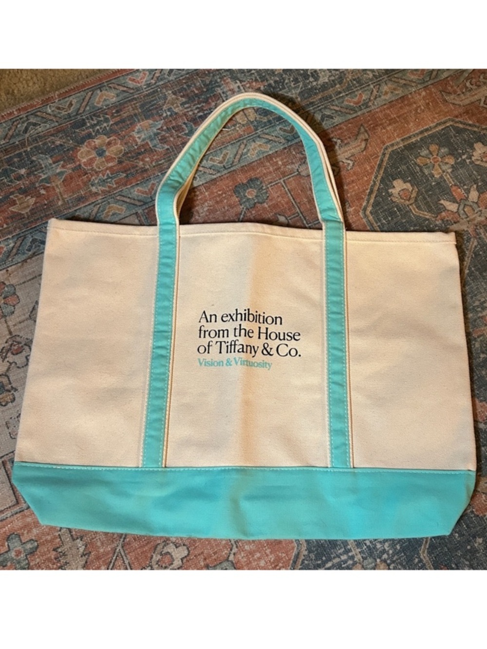 NEW TIFFANY & CO. Vision & Virtuosity Exhibit London Canvas Tote Bag Cream RARE - Picture 4 of 11